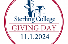 Sterling College logo with outline of main building with Giving Day date of November 1, 2024