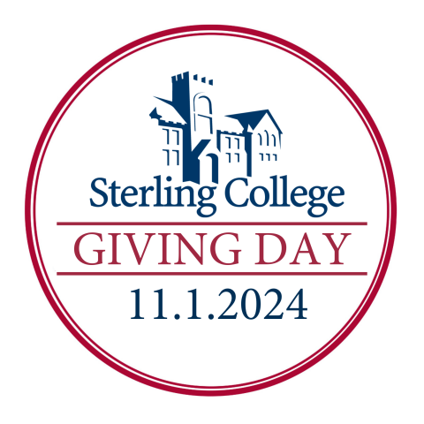 Sterling College logo with outline of main building with Giving Day date of November 1, 2024